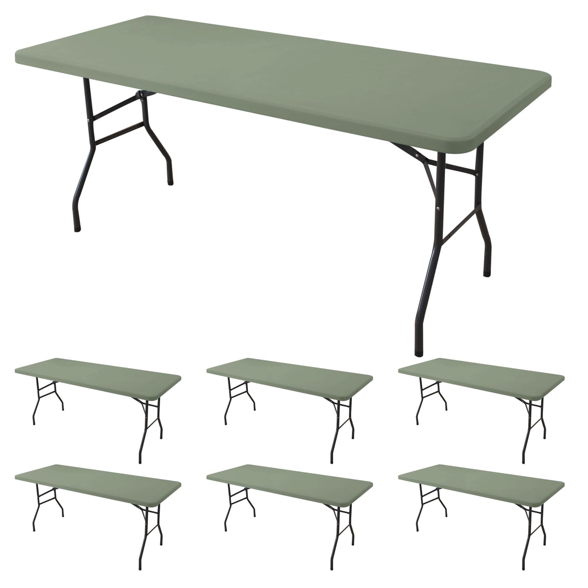 Fitted Tablecloth for 6 Foot Rectangle Tables-Black Picnic Table Covers