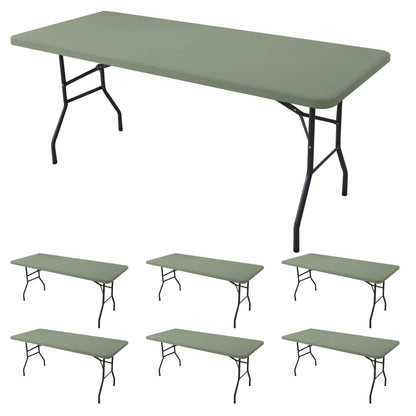 Fitted Tablecloth for 6 Foot Rectangle Tables-Black Picnic Table Covers