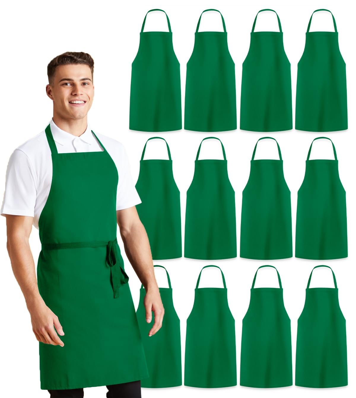 Avalon Kitchen Aprons for Men - 100% Polyester Chef Apron Women with Extra Long Ties - Cooking Aprons for Women & Mens Apron