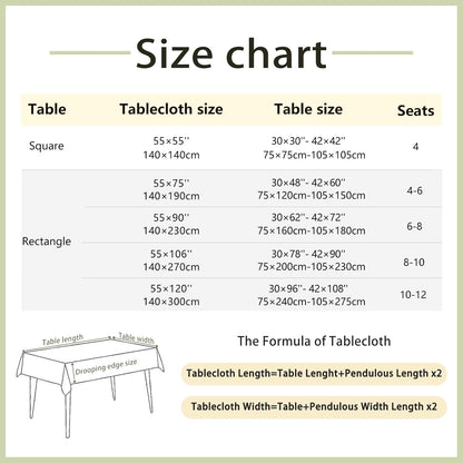 Alsoo Fall Tablecloth Rectangle Linen Style, Outdoor Waterproof Rustic Boho Farmhouse Cotton Table Cloth Wrinkle Free for Picnic Camping Party Kitchen Dining (Coffee Lines, 4-6 Seats, 55x75 Inches)