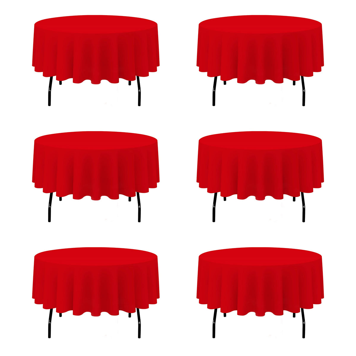 BRILLMAX 6 Pack Navy Blue Round Tablecloths 120 Inch for 60" Tables
