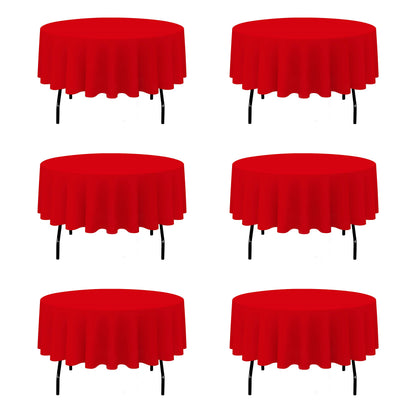 BRILLMAX 6 Pack Navy Blue Round Tablecloths 120 Inch for 60" Tables