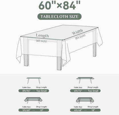 Softalker Rectangle Tablecloth, Waterproof Table Cloths Wrinkle Free Fabric Washable Polyester Table Cover for Dining Party Outdoor Camping Wedding - 60 x 84 inch, Black