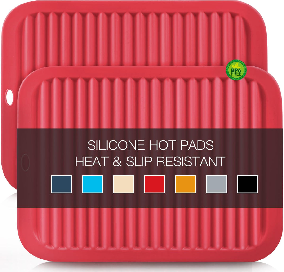 6 Pack Silicone Trivet Mat, Silicone Trivets for Hot Pots and Pans, Multipurpose Non-Slip & Heat Resistant Silicone Hot Pad for Kitchen Counter
