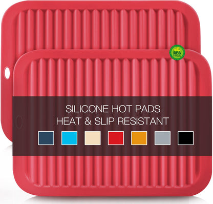 6 Pack Silicone Trivet Mat, Silicone Trivets for Hot Pots and Pans, Multipurpose Non-Slip & Heat Resistant Silicone Hot Pad for Kitchen Counter