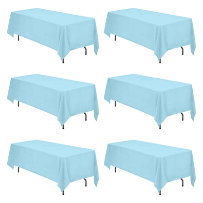 BRILLMAX 6 Pack Ivory Tablecloths 60x102 Inch for 6ft Rectangle Tables