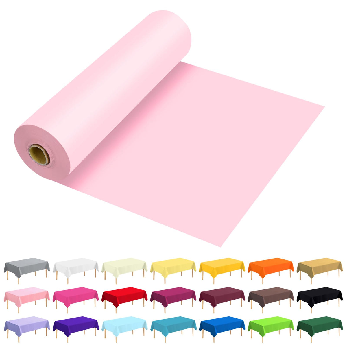 54 Inch X 300 Feet Plastic Table Cover Roll Premium Disposable Plastic Tablecloth for All Type/Shape Tables | Picnic, Party, Banquet, Birthdays, Weddings (Blue, 54 Inch X 300 Feet)