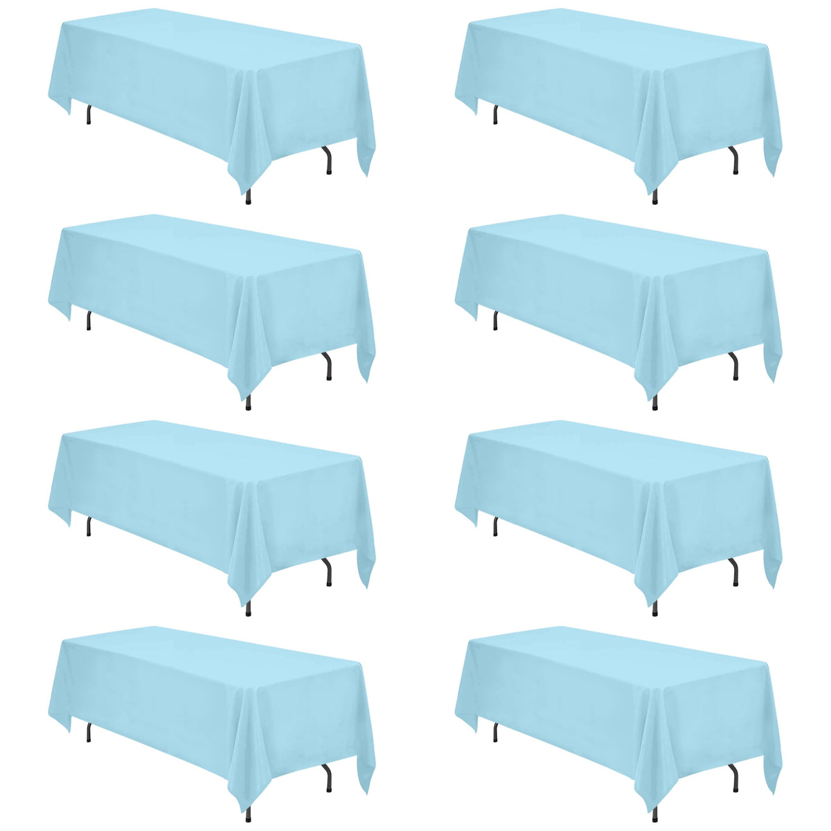 BRILLMAX 6 Pack Ivory Tablecloths 60x102 Inch for 6ft Rectangle Tables