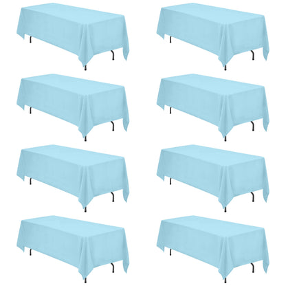 BRILLMAX 6 Pack Ivory Tablecloths 60x102 Inch for 6ft Rectangle Tables