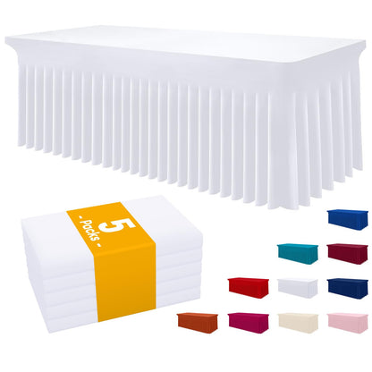 Smiry Spandex Elastic Fitted Table Cloth Skirt for 6FT Rectangle Table
