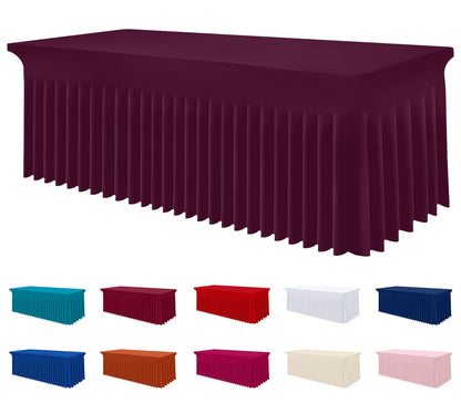Smiry Spandex Elastic Fitted Table Cloth Skirt for 6FT Rectangle Table
