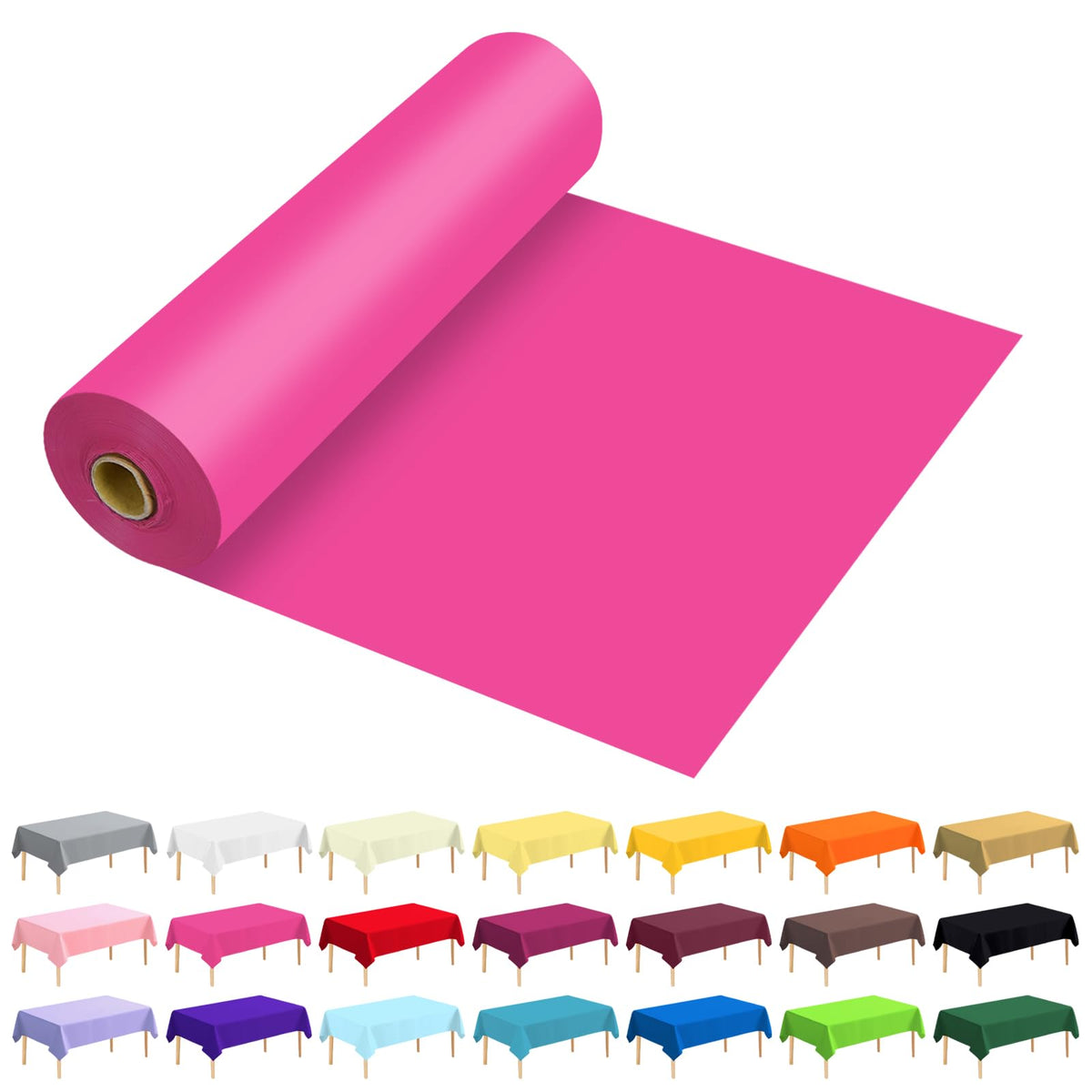54 Inch X 300 Feet Plastic Table Cover Roll Premium Disposable Plastic Tablecloth for All Type/Shape Tables | Picnic, Party, Banquet, Birthdays, Weddings (Blue, 54 Inch X 300 Feet)