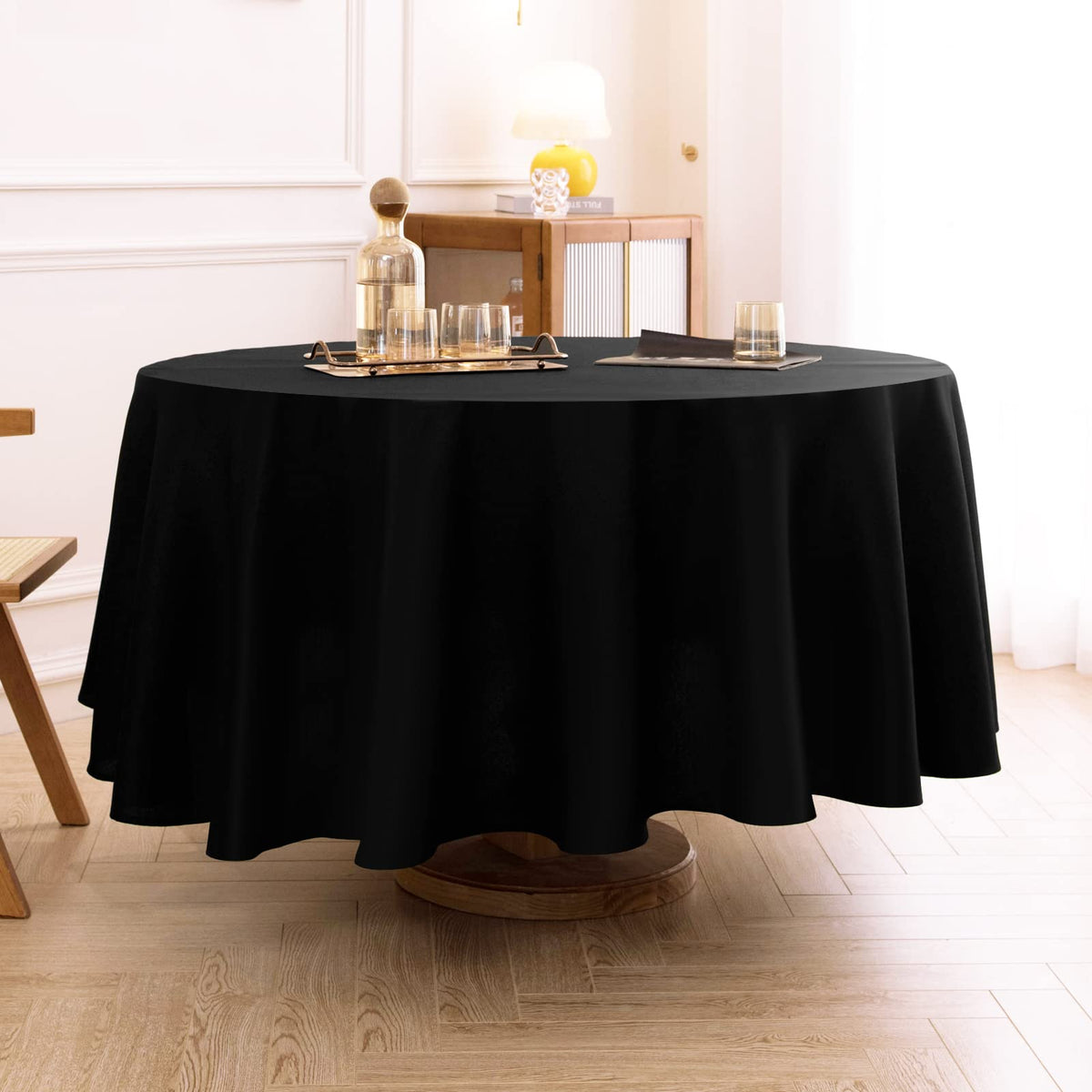 6 Pack White Round Tablecloths 120 Inch for Dining Tables