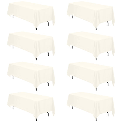 BRILLMAX 6 Pack Ivory Tablecloths 60x102 Inch for 6ft Rectangle Tables