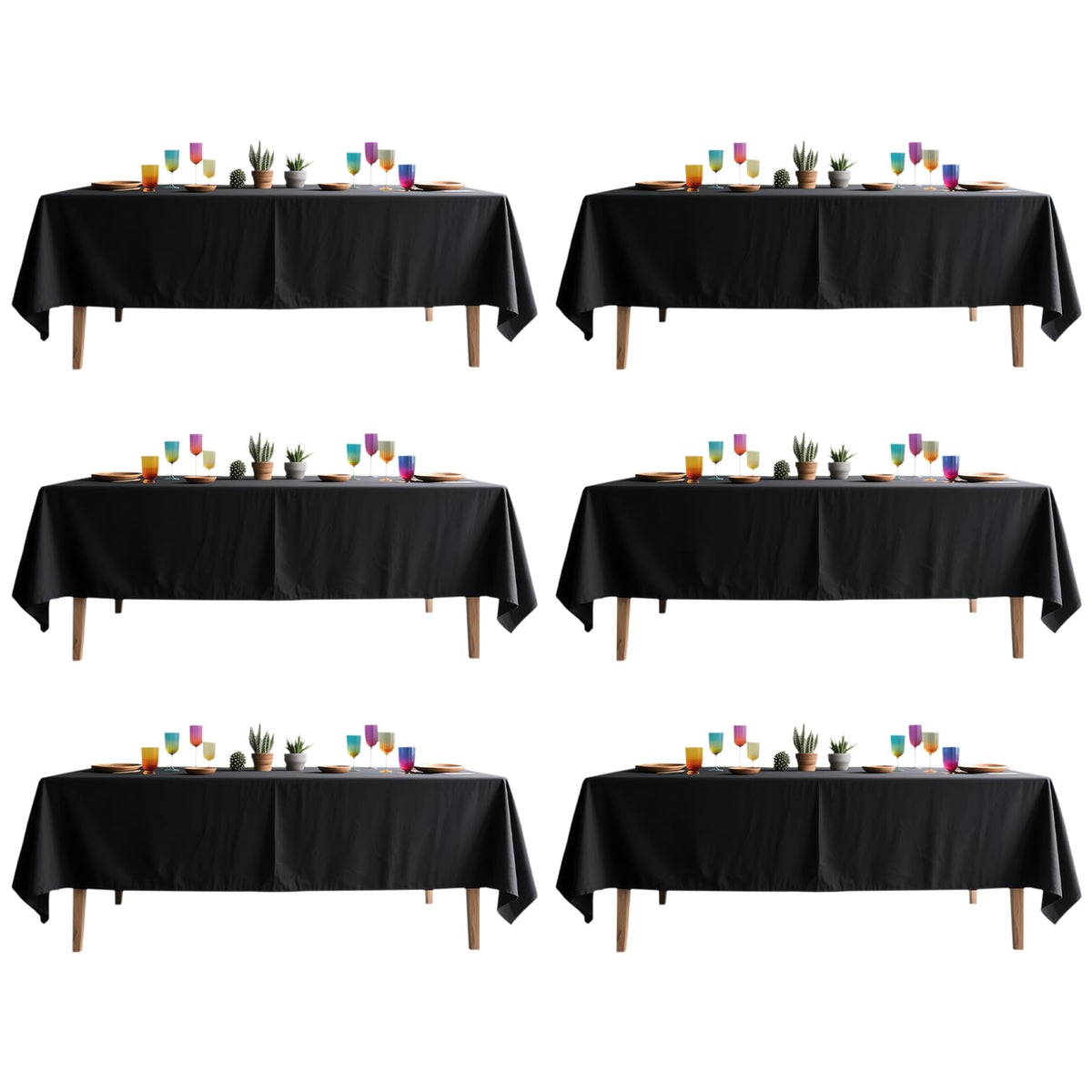 DRESSMAKER 2 Pack White Table Cloth Rectangle 60X102 Inch Fit 6FT Table