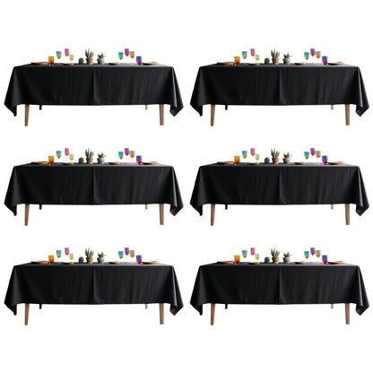 DRESSMAKER 2 Pack White Table Cloth Rectangle 60X102 Inch Fit 6FT Table