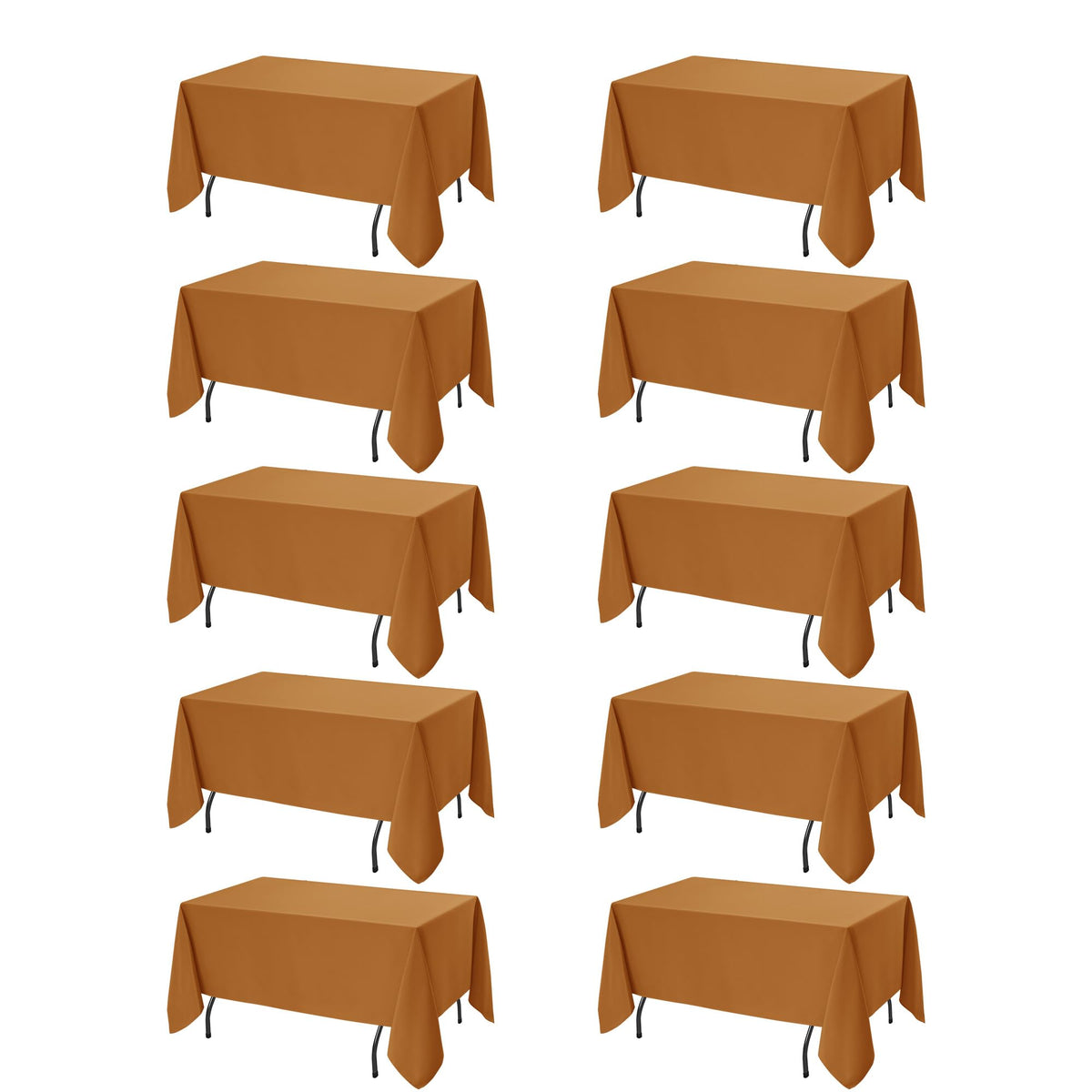 10-Pack White Tablecloths for Rectangle Tables, 60 x 102 Inches