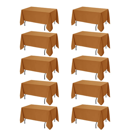 10-Pack White Tablecloths for Rectangle Tables, 60 x 102 Inches