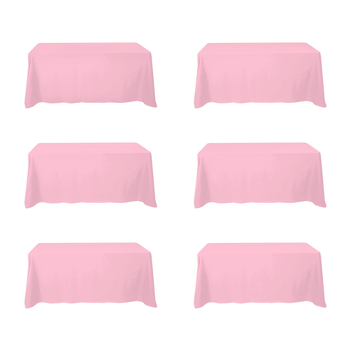 BRILLMAX 6 Pack Ivory Tablecloths 60x102 Inch for 6ft Rectangle Tables
