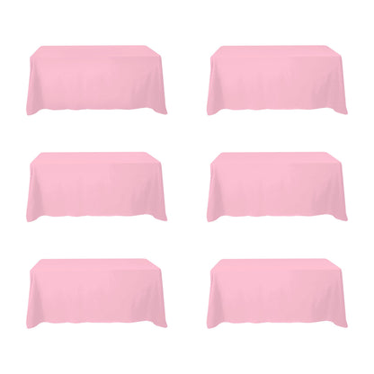 BRILLMAX 6 Pack Ivory Tablecloths 60x102 Inch for 6ft Rectangle Tables