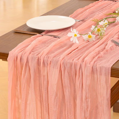 Pink Cheesecloth Table Runner Fall Boho Wedding Birthday Party Home Decor