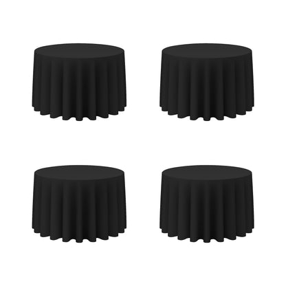 BRILLMAX 6 Pack Navy Blue Round Tablecloths 120 Inch for 60" Tables