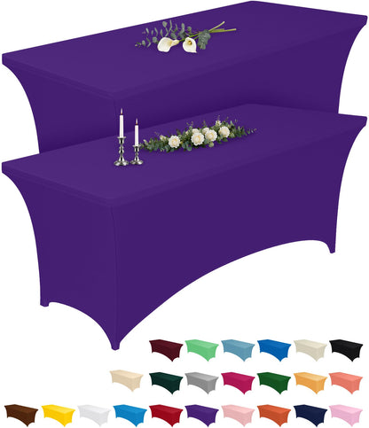 Pureegg Spandex Tablecloth 6ft 2 Pack Black