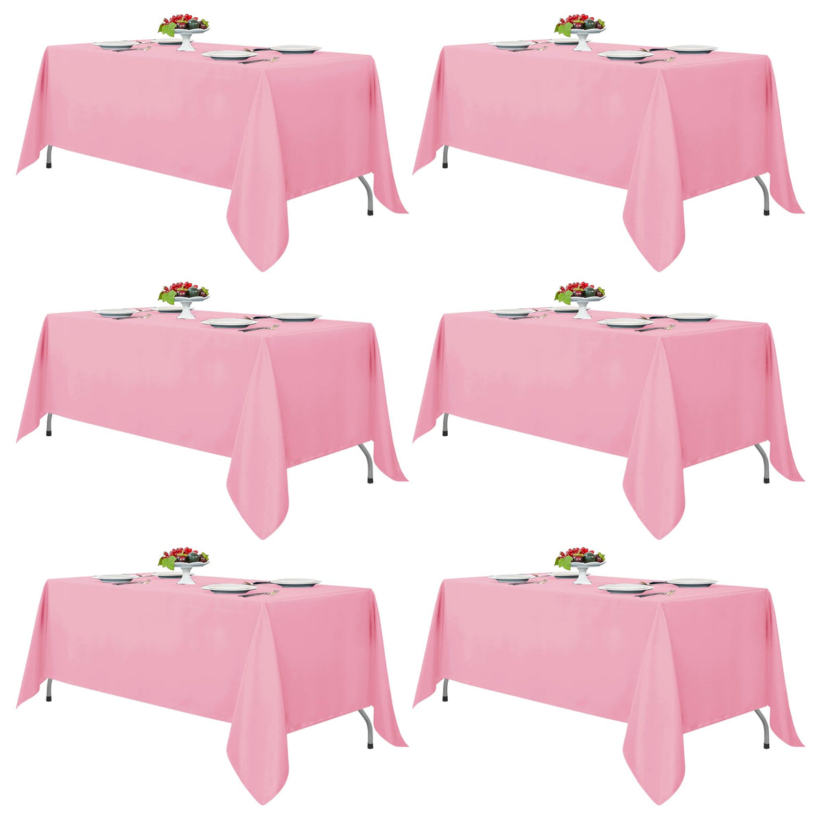 Fitable 6 Pack Black Tablecloths 70x120 Inch for 6-8 Ft Rectangle Tables