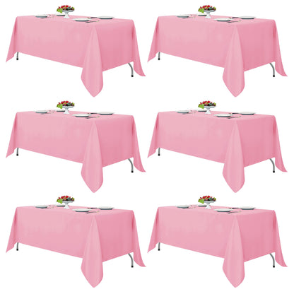 Fitable 6 Pack Black Tablecloths 70x120 Inch for 6-8 Ft Rectangle Tables