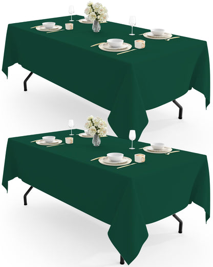 Pureegg Polyester Tablecloth 60" x 102" Reusable Washable 2 Pack Black