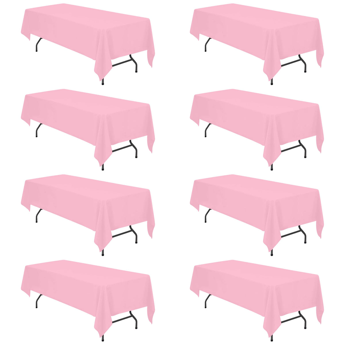 BRILLMAX 6 Pack Ivory Tablecloths 60x102 Inch for 6ft Rectangle Tables