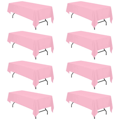 BRILLMAX 6 Pack Ivory Tablecloths 60x102 Inch for 6ft Rectangle Tables