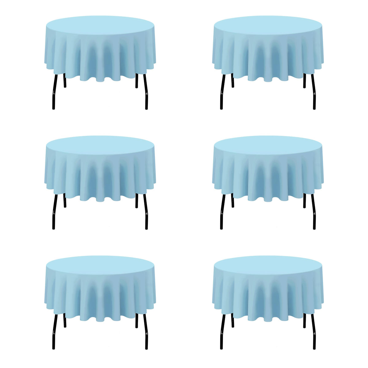 BRILLMAX 6 Pack Navy Blue Round Tablecloths 120 Inch for 60" Tables