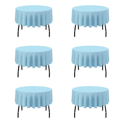BRILLMAX 6 Pack Navy Blue Round Tablecloths 120 Inch for 60" Tables