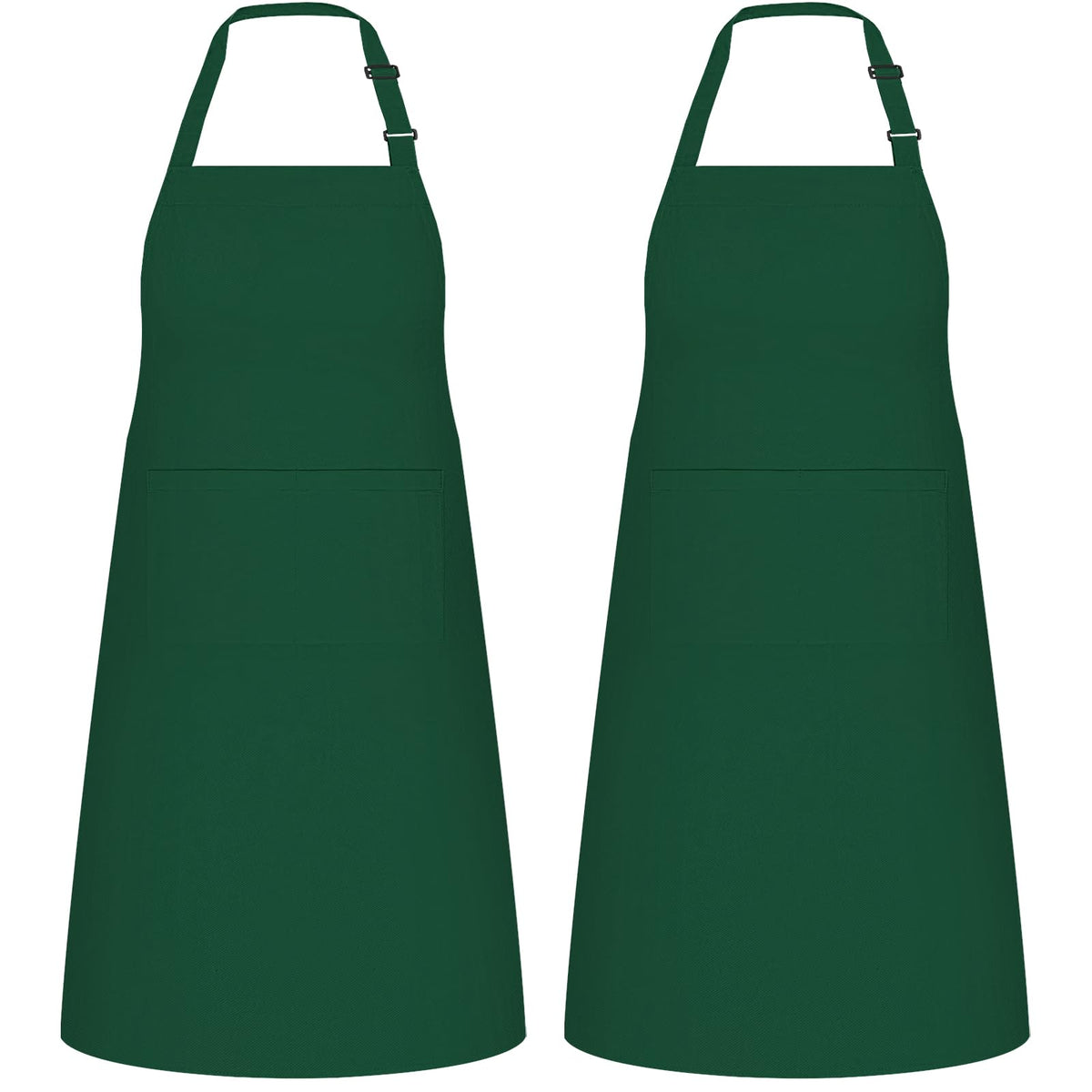 NLUS 2 Pack Kitchen Cooking Aprons, Adjustable Bib Soft Chef Apron with 2 Pockets for Men Women(Black/Brown Stripes)