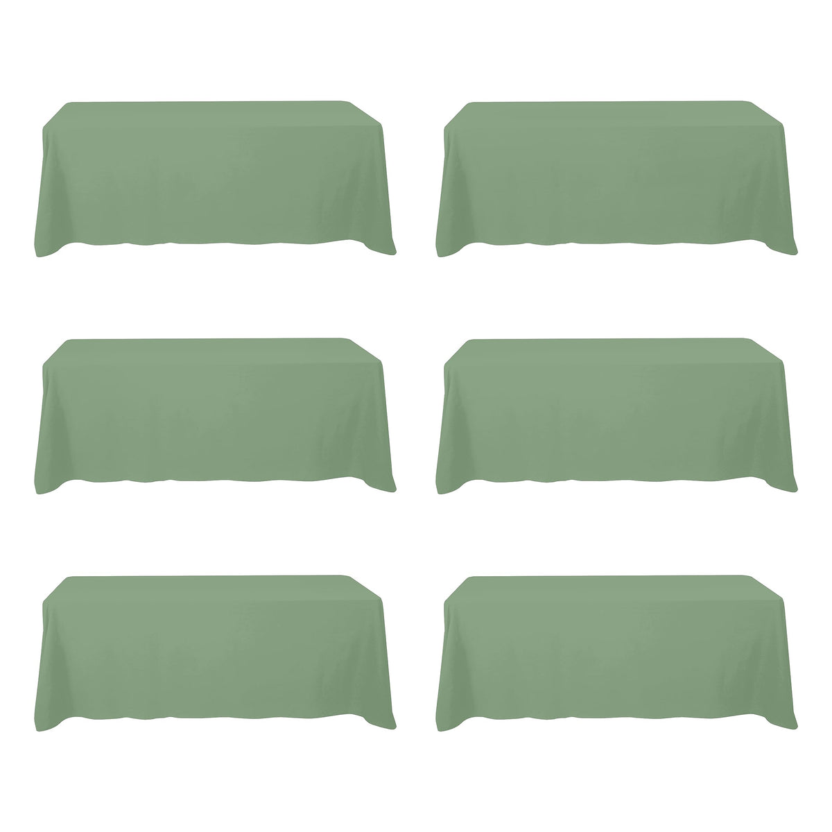 BRILLMAX 6 Pack Ivory Tablecloths 60x102 Inch for 6ft Rectangle Tables