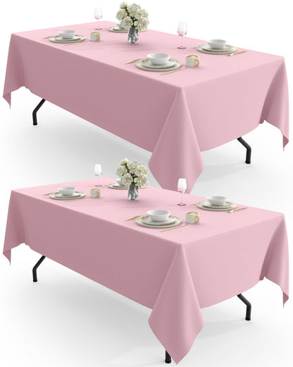 Pureegg Polyester Tablecloth 60" x 102" Reusable Washable 2 Pack Black