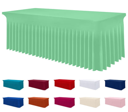 Smiry Spandex Elastic Fitted Table Cloth Skirt for 6FT Rectangle Table