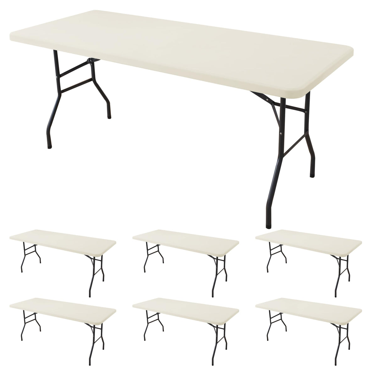 Fitted Tablecloth for 6 Foot Rectangle Tables-Black Picnic Table Covers