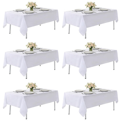 MRJ 70 Inch Round White Tablecloth Stain and Wrinkle Resistant Washable Polyester Table Cloth for Restaurant Hotel Wedding