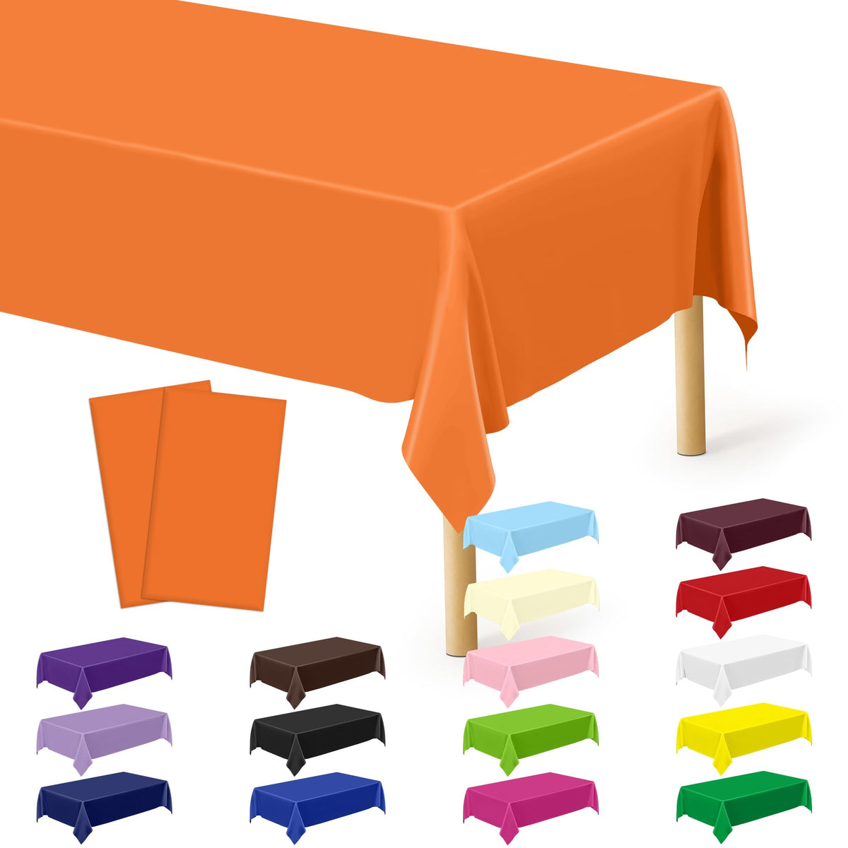 QZYL 4 Packs White Plastic Tablecloth, Large Sturdy Disposable Table Cloth