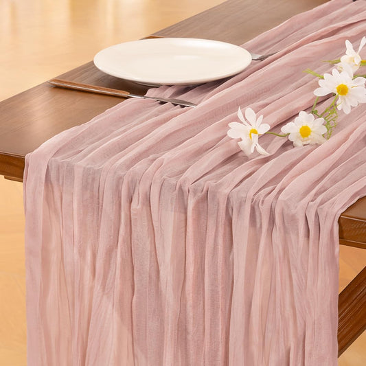 Pink Cheesecloth Table Runner Fall Boho Wedding Birthday Party Home Decor