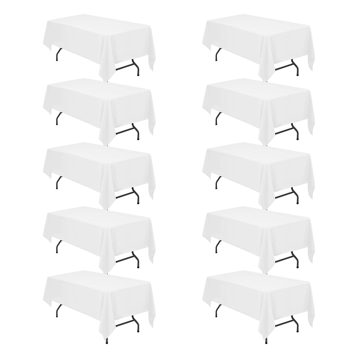 BRILLMAX 6 Pack Ivory Tablecloths 60x102 Inch for 6ft Rectangle Tables