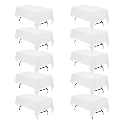 BRILLMAX 6 Pack Ivory Tablecloths 60x102 Inch for 6ft Rectangle Tables