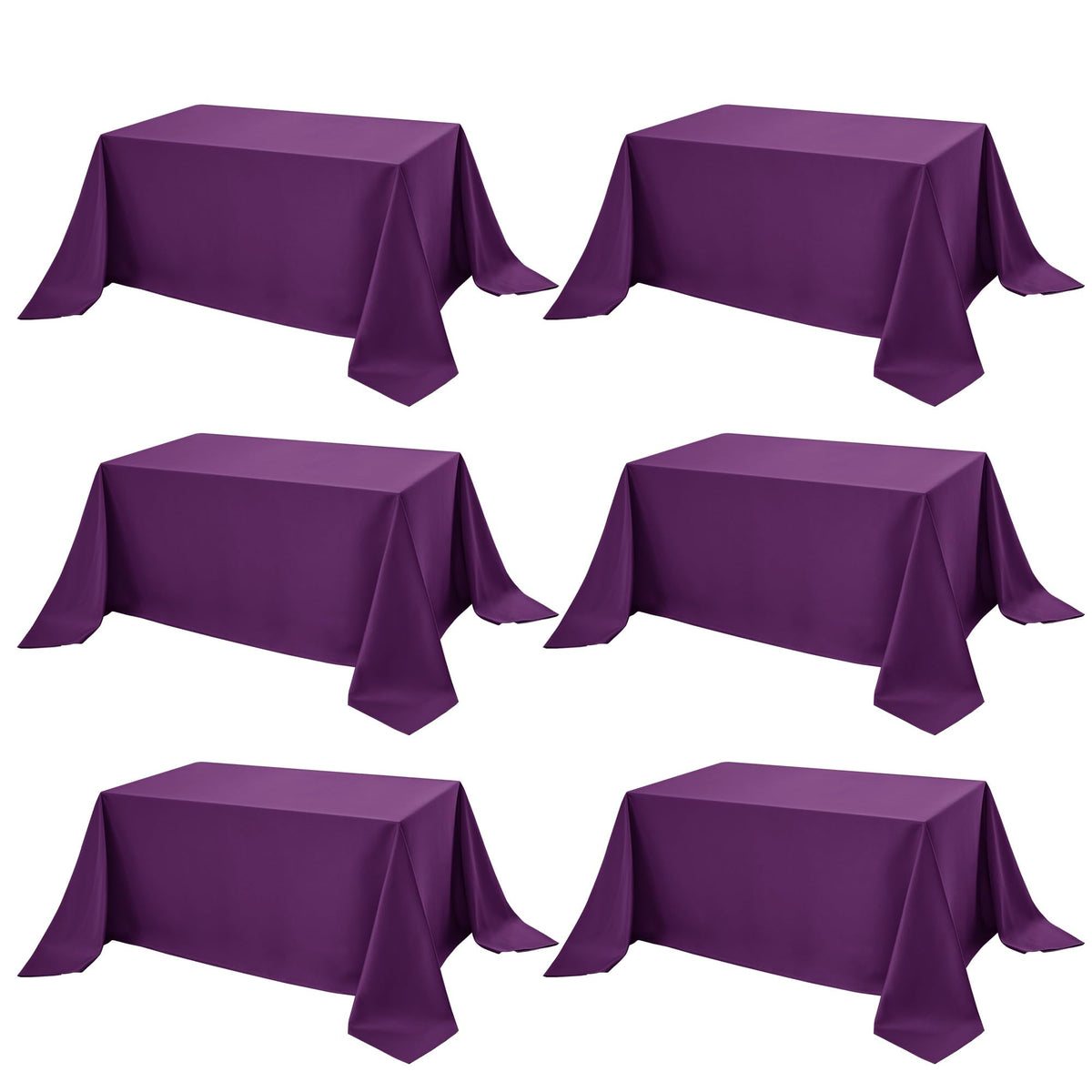10-Pack White Tablecloths for Rectangle Tables, 60 x 102 Inches