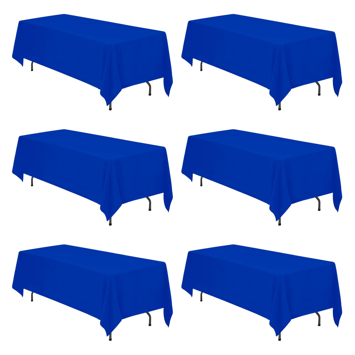 BRILLMAX 6 Pack Ivory Tablecloths 60x102 Inch for 6ft Rectangle Tables