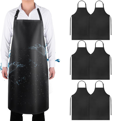 Waterproof Rubber Apron Adjustable Dishwasher Apron - Heavy Duty Work Apron