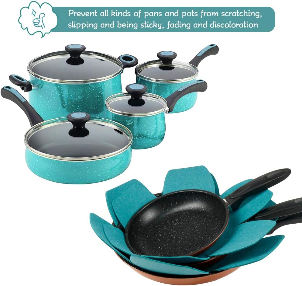 BYKITCHEN Large Pan Protectors for Stacking, 12pcs & 3 Sizes, Pot Separator
