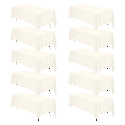 BRILLMAX 6 Pack Ivory Tablecloths 60x102 Inch for 6ft Rectangle Tables