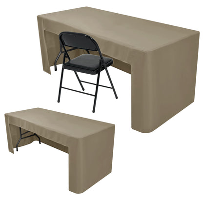 Black Tablecloths For 6 ft Rectangle Table With Open Back for Vendor 2 Pcs